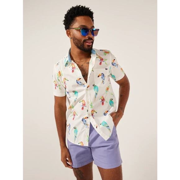 chubbies Other - Chubbies “Dude Where’s My Macaw” Casual Button Up Short Sleeve Shirt NWOT – XL